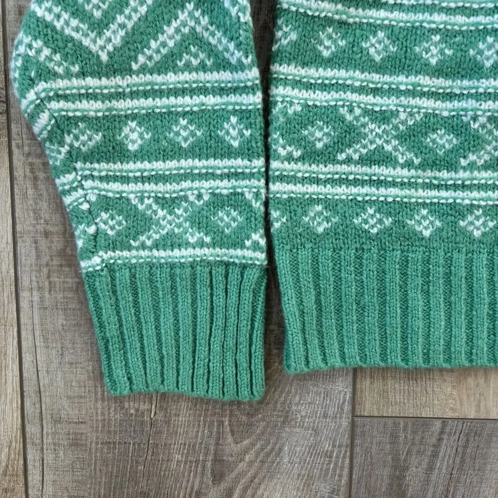 American Eagle Womens Green Fair Isle Crewneck Sweater Size L St. Patrick NWT - Picture 5 of 10